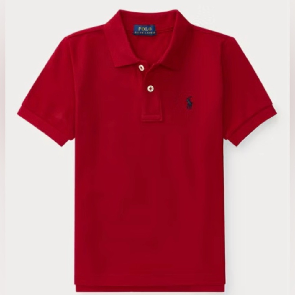 Vintage Polo Ralph Lauren Boys’‎ Sz 6 RL Red Iconic Mesh Polo Shirt